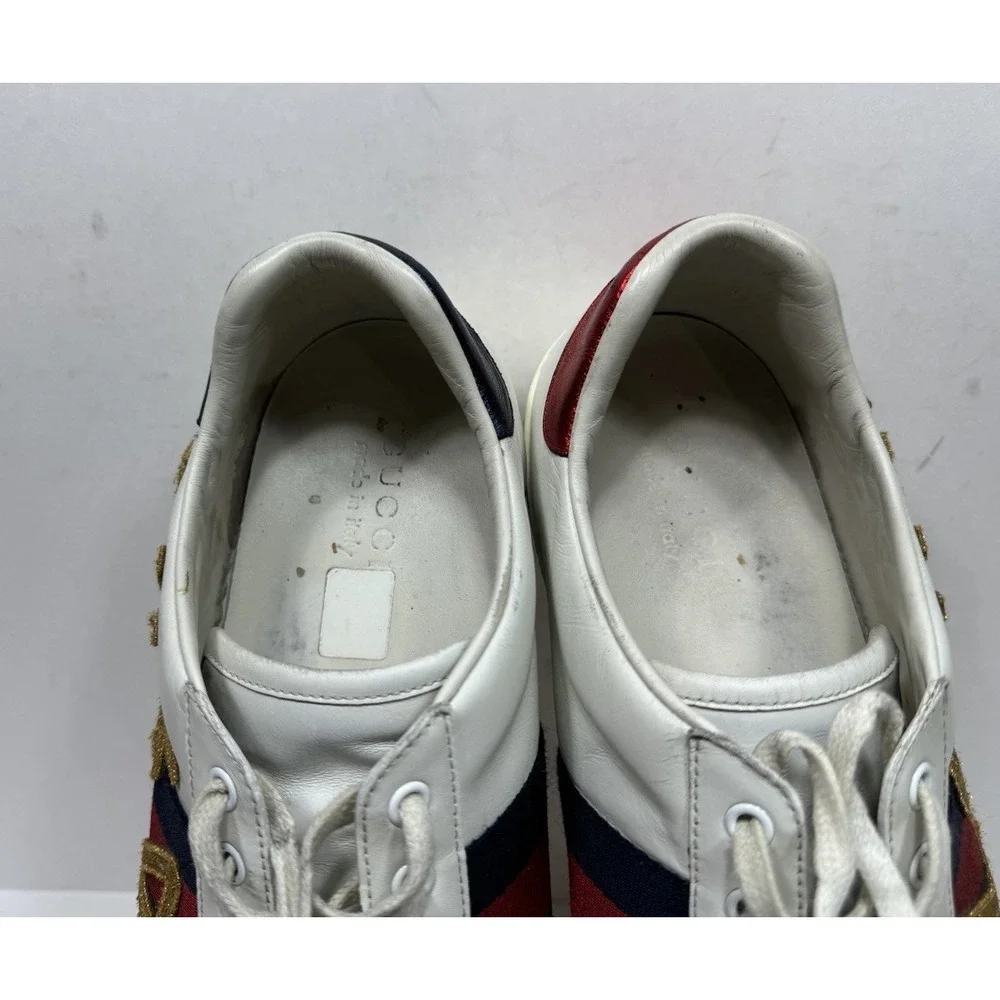 Gucci Ace Loved White Leather Patch Ace Sneakers Men's Size 11 US / 10 UK 497090